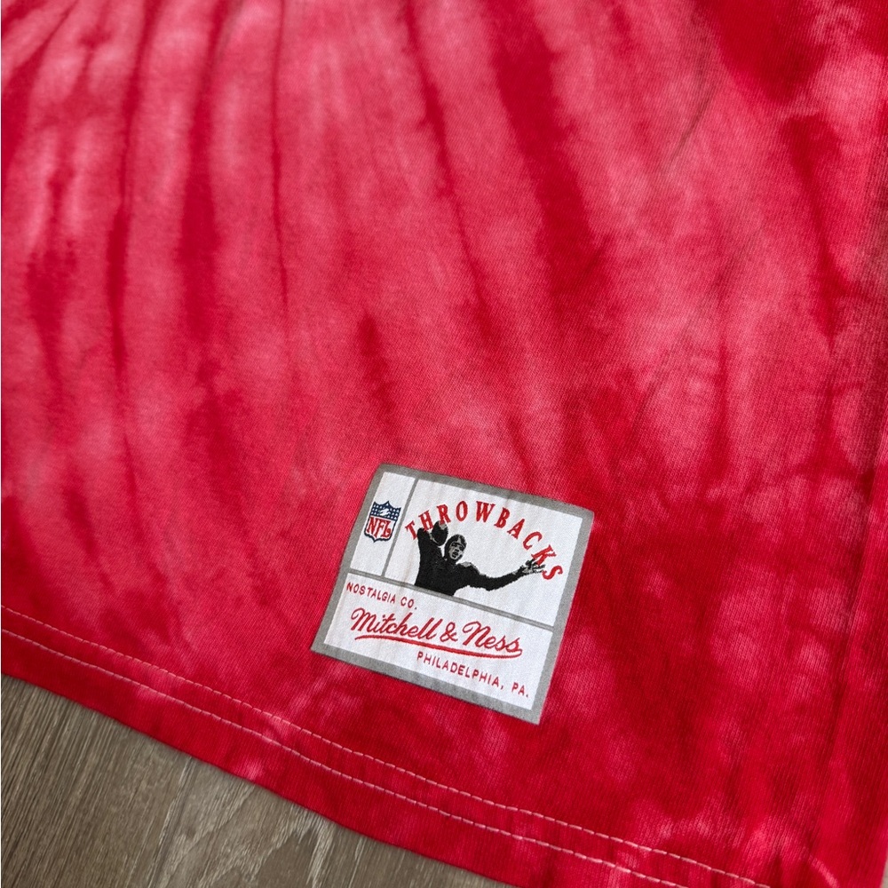 Mitchell & Ness Red Tie-Dye Throwback T-Shirt-Size S - Picture 3 of 6
